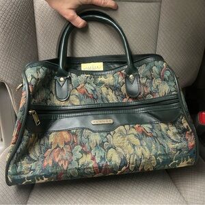 Jaguar vintage tapestry floral garment bag and carry on